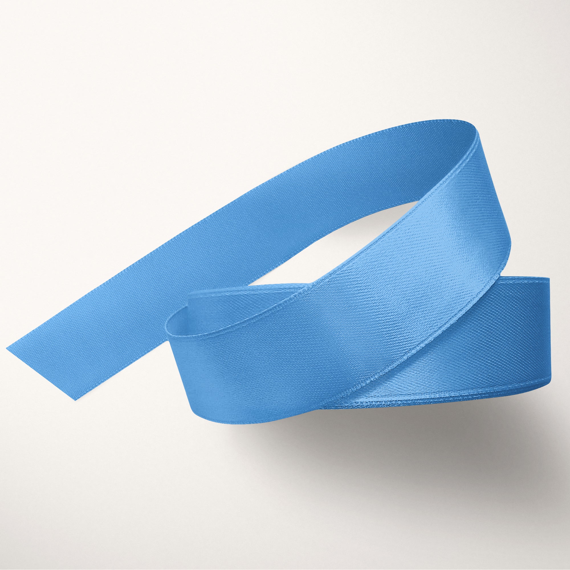 Blue ribbon on a white background