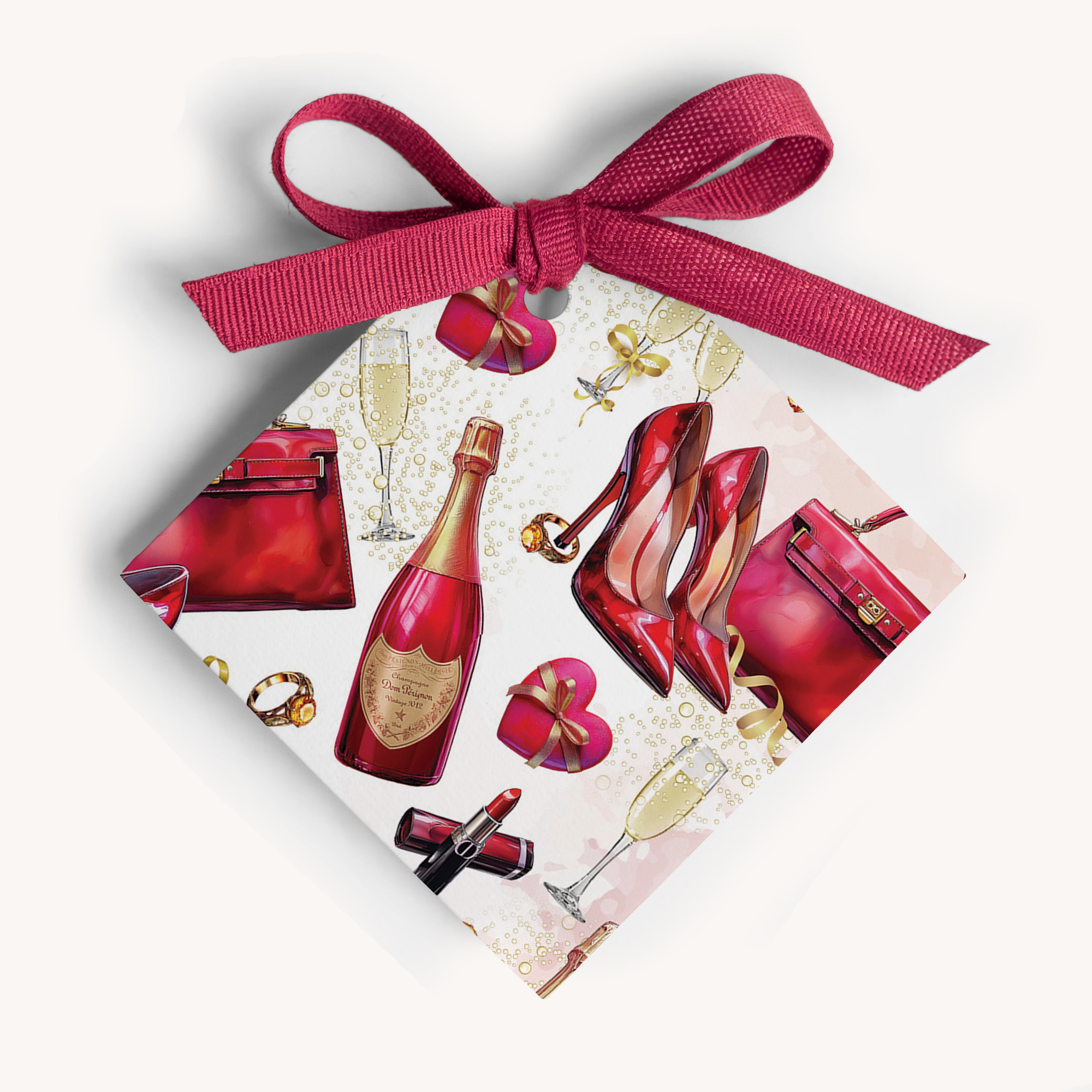 Champagne & Heels Name Tag