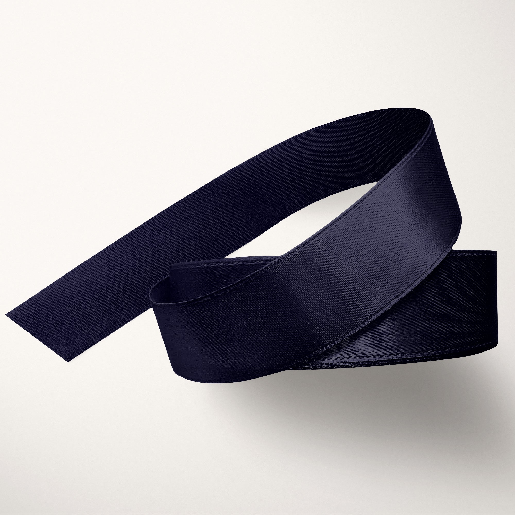 Luxurious double-faced satin ribbon in midnight color.