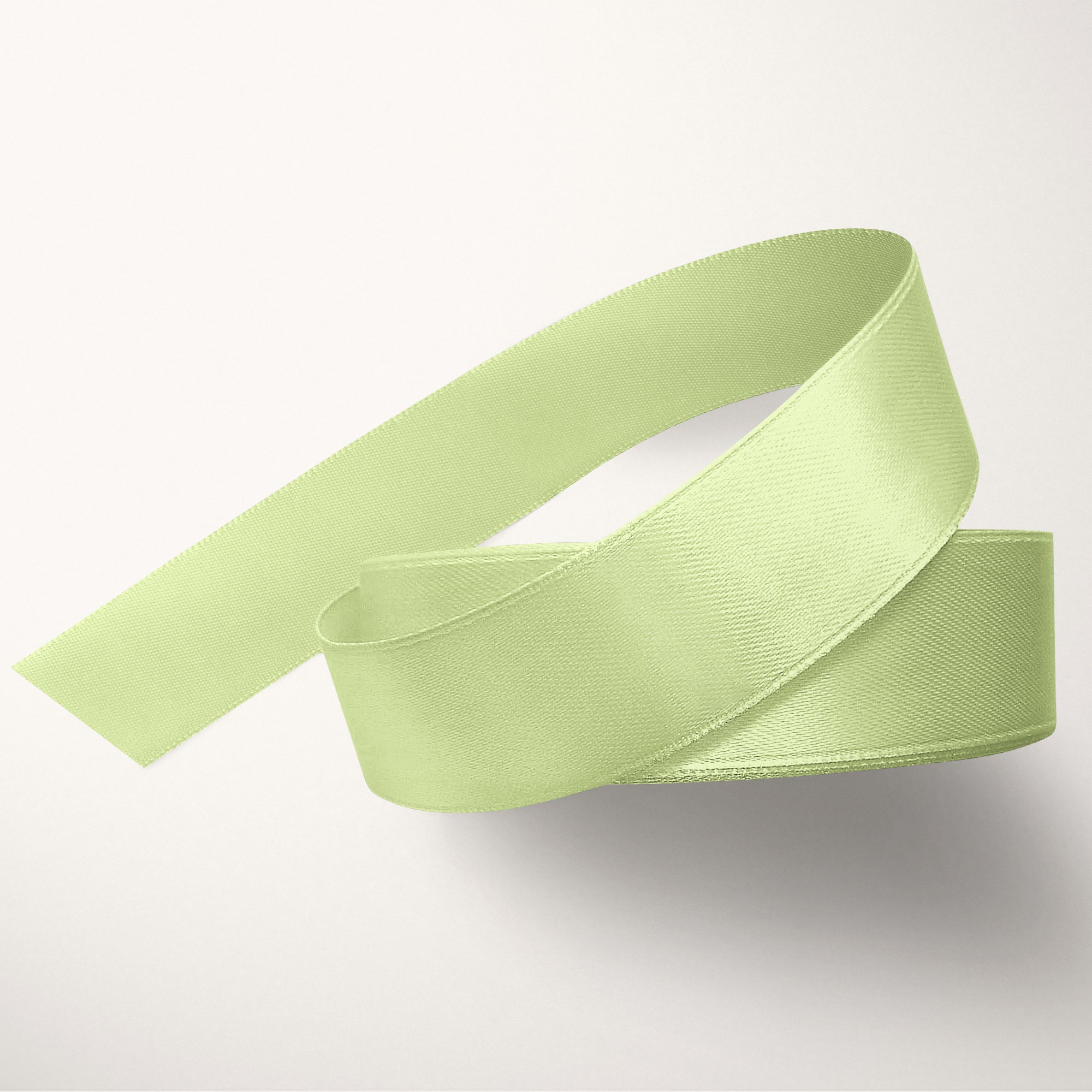 Light green ribbon on a white background