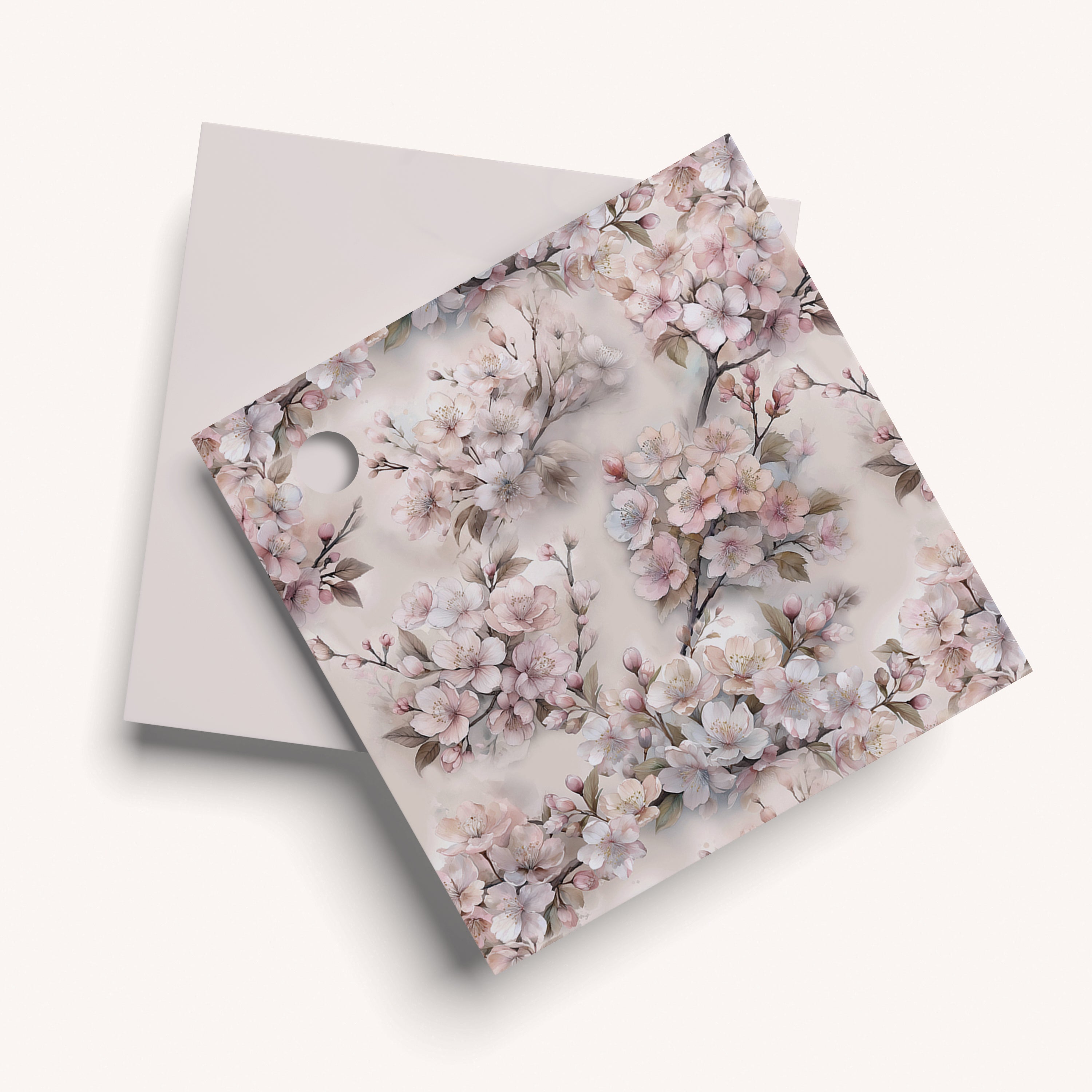 Floral card with a matching envelope on a white background