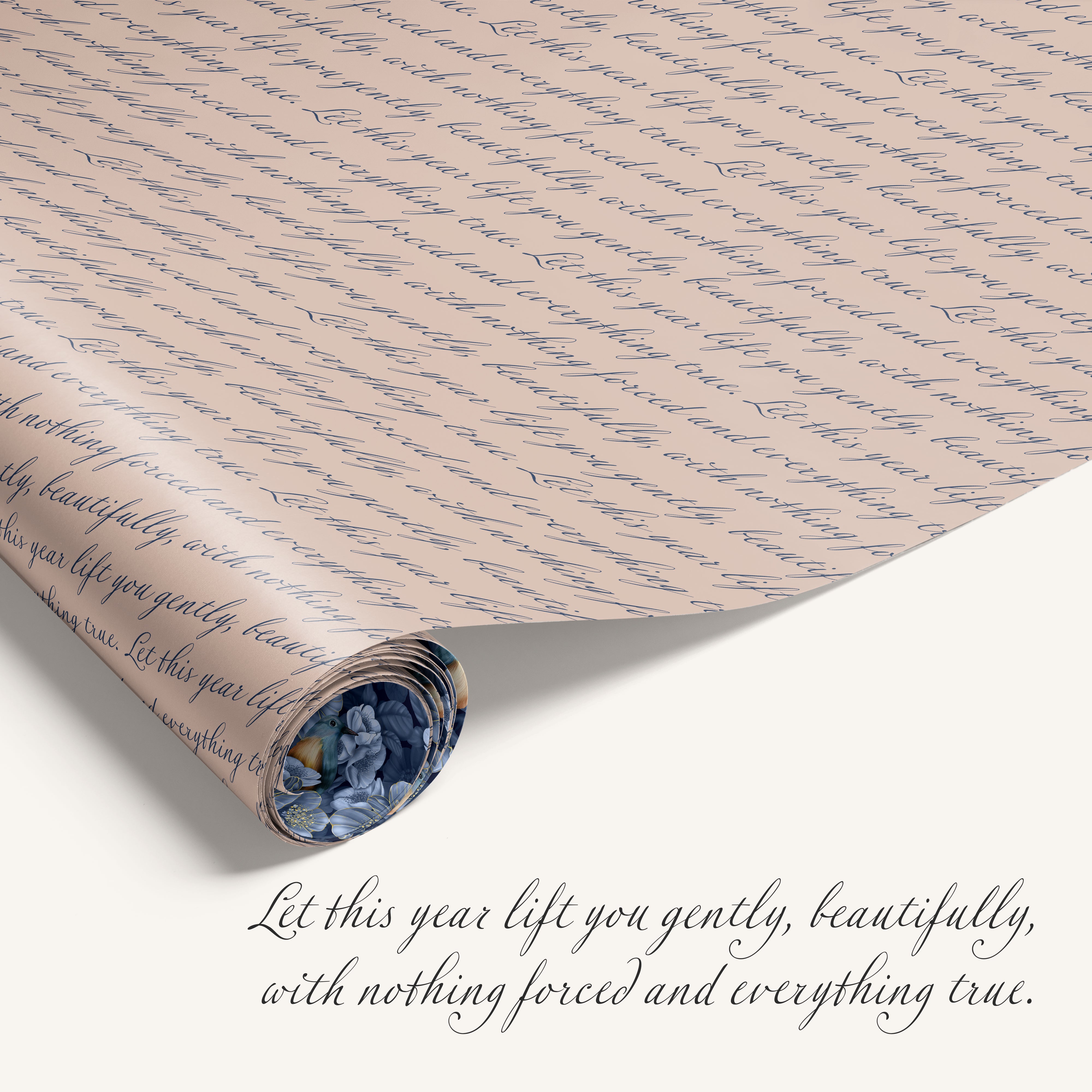 Roll of paper with handwritten text and a quote at the bottom.