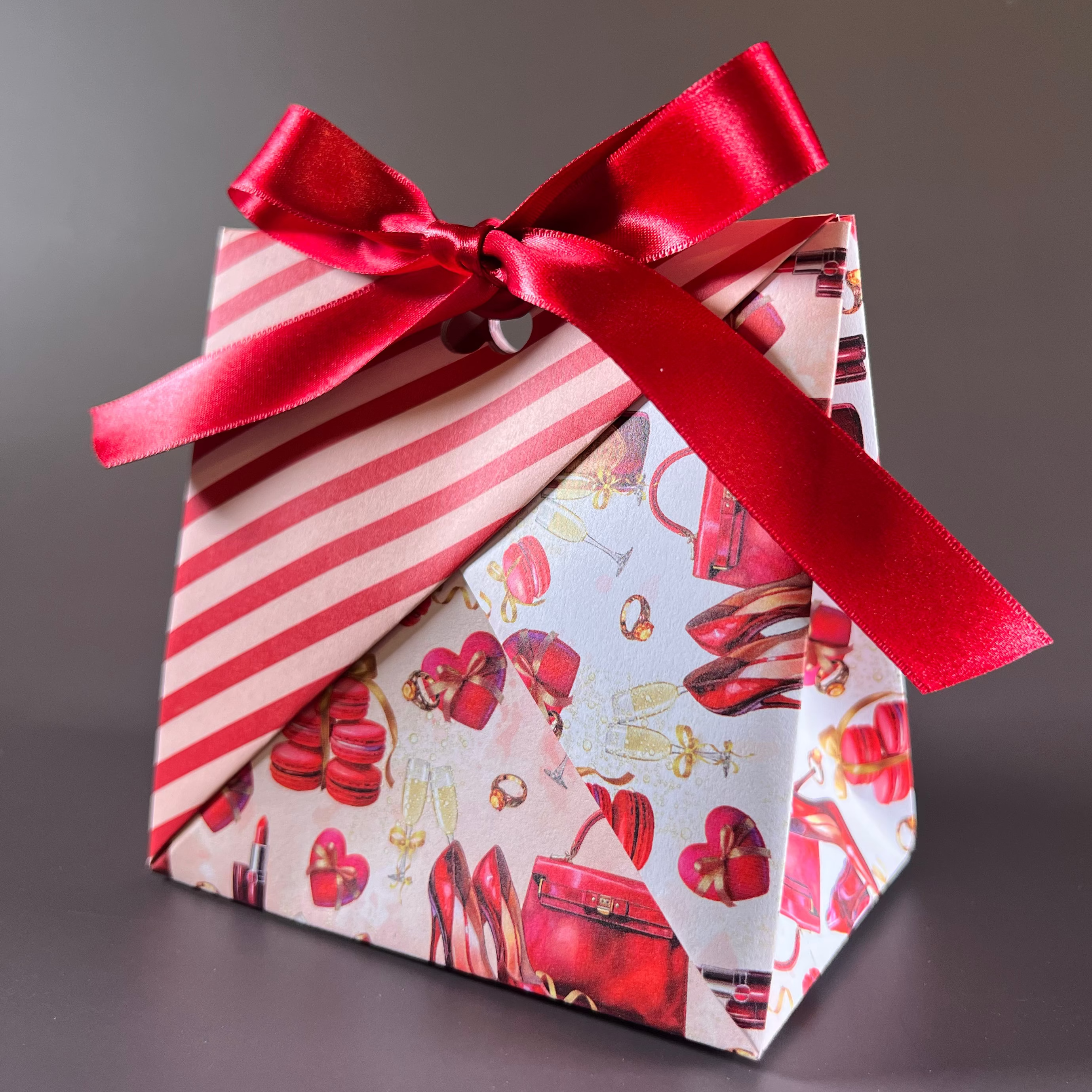 How to Make a Small Origami Gift Bag from Wrapping Paper