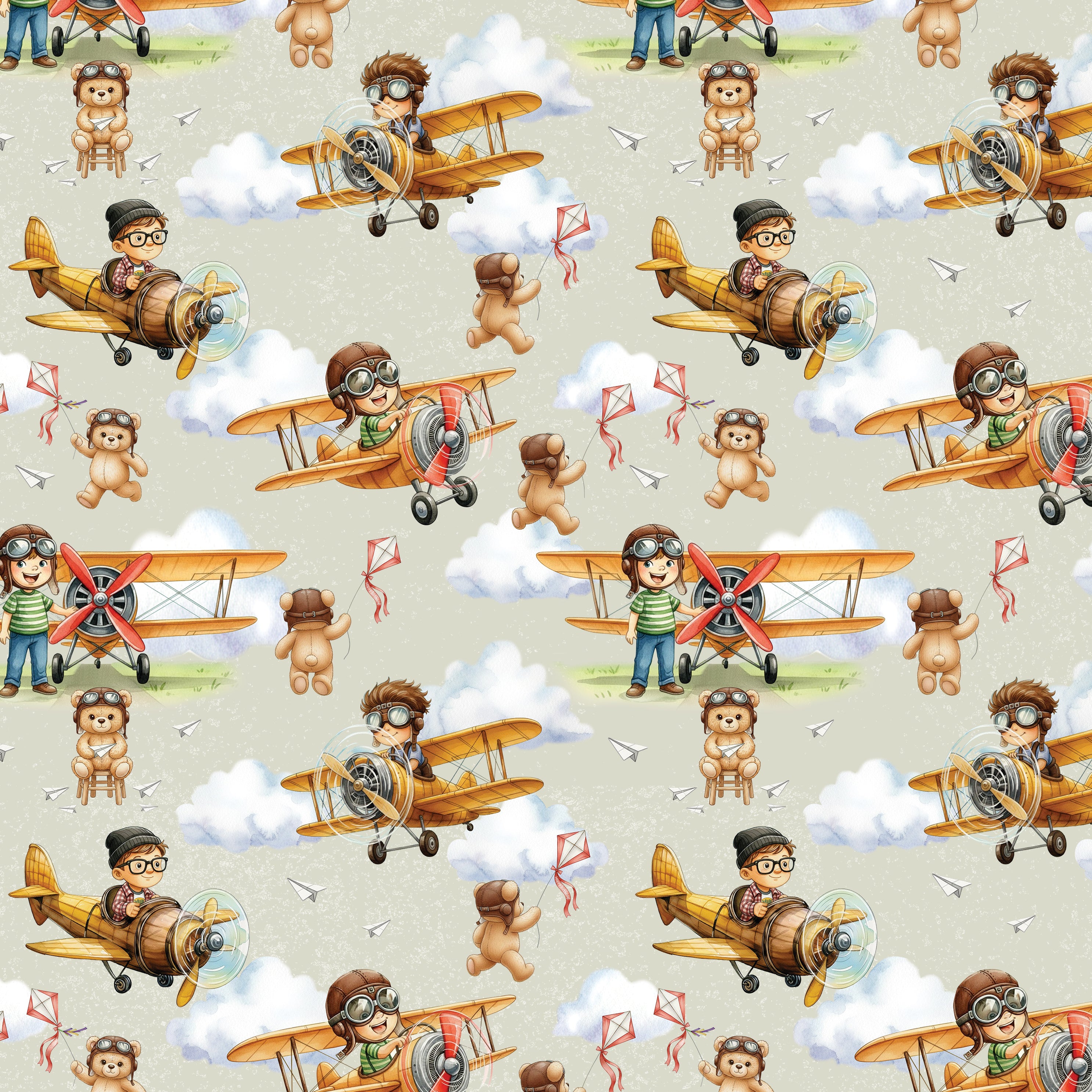 Closeup airplane wrapping paper design