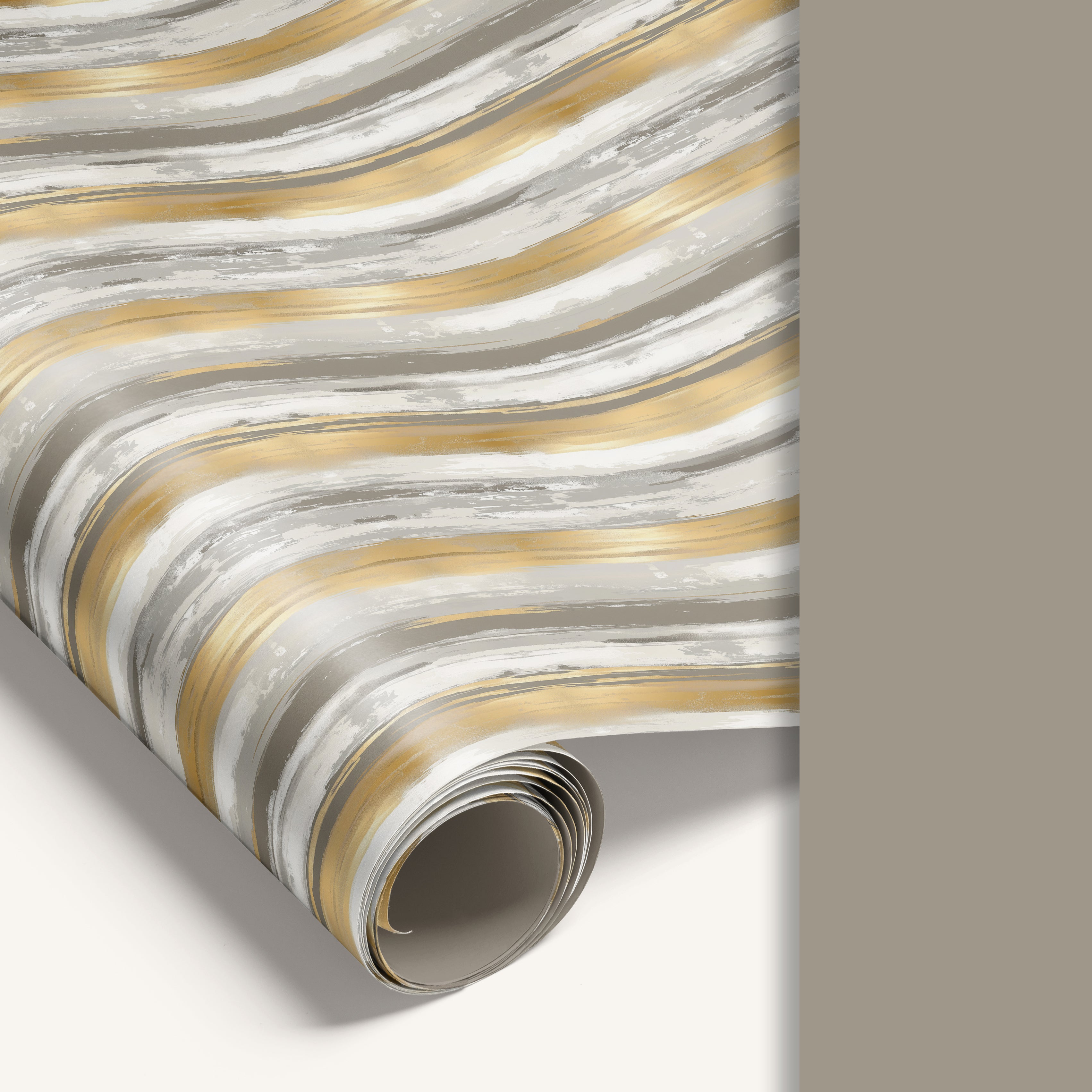Signature Edit double-sided wrapping paper featuring minimalist design on one side and soft pastel gray reverse.