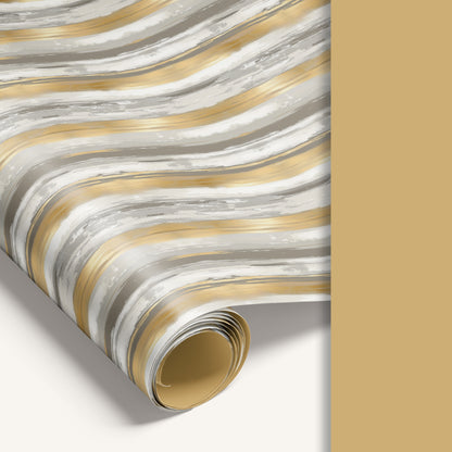 Signature Edit double-sided wrapping paper featuring minimalist front design and soft gold reverse side.
