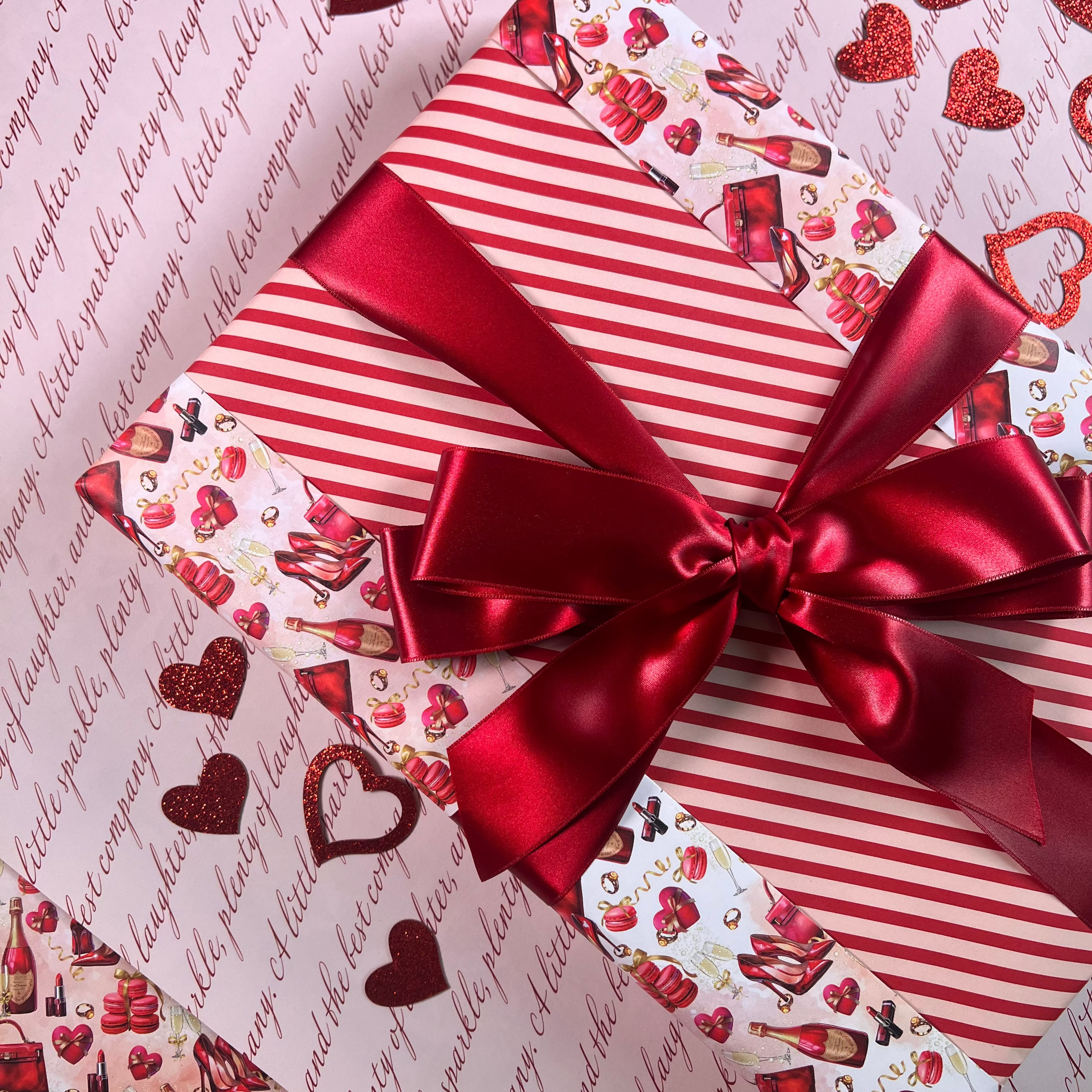 Champagne & Heels Double-Sided Wrapping Paper