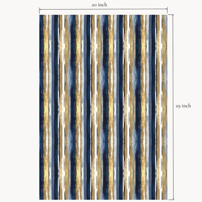Navy Gold Wrapping Paper Sheet Measurements