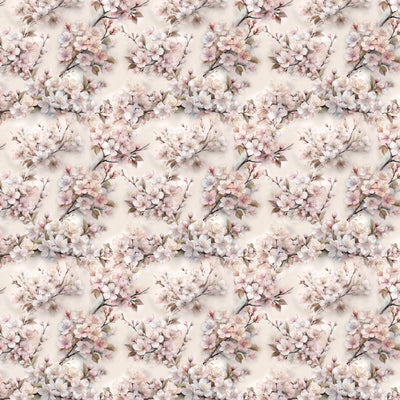 Pattern of cherry blossoms on a light background