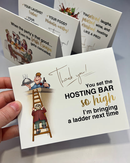 You Set the Hosting Bar So High | Thank You Greeting Card for Hosts